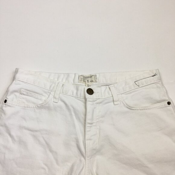 CURRENT ELLIOTT Sugar Wash The Boyfriend Roll Short Cuffed Raw Hem Denim Shorts - Picture 5 of 13